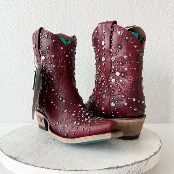 Lane SPARKS FLY Womens Cowboy Bootie 5.5 Red Western Cowgirl Boots Pointed Toe - Picture 1 of 11